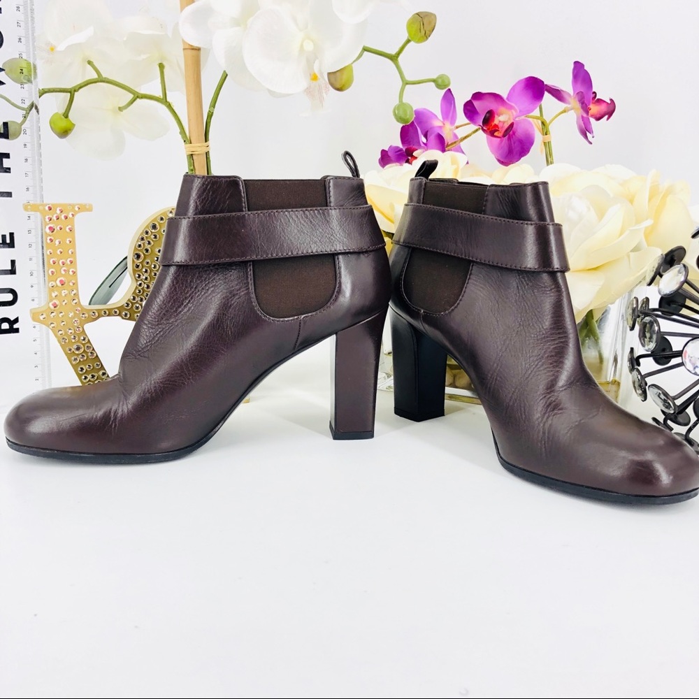 Chanel CC Turn Lock Brown Ankle Boots Booties - Picture 5 of 8